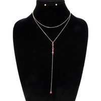 MULTI STRAND LARIAT CHAIN NECKLACE SET