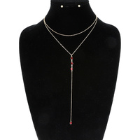 MULTI STRAND LARIAT CHAIN NECKLACE SET