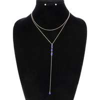 MULTI STRAND LARIAT CHAIN NECKLACE SET