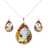 WESTERN LUCKY STAR RODEO TEARDROP NECKLACE SET