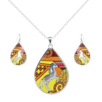 WESTERN EQUESTRIAN TEARDROP NECKLACE SET