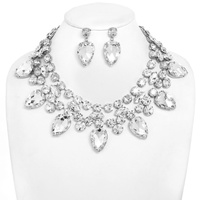 CHRISTMAS LIGHTS CRYSTAL GEMSTONE NECKLACE SET