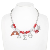 DELTA SIGMA SORORITY MULTI CHARM NECKLACE