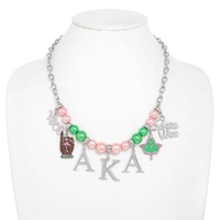 ALPHA KAPPA ALPHA SORORITY MULTI CHARM NECKLACE