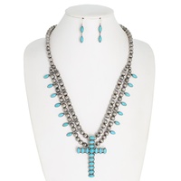 WESTERN NAVAJO PEARL CROSS NECKLACE SET