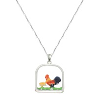ROOSTER OPEN ARCH PENDANT CHAIN NECKLACE