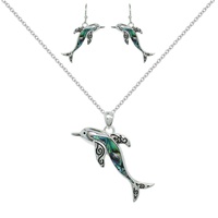 SEA LIFE ABALONE DOLPHIN NECKLACE SET