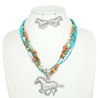 WESTERN EQUESTRIAN  BEAD MIX  NECKLACE SET
