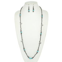 WESTERN NAVAJO PEARL EQUESTRIAN NECKLACE SET