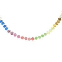 IRIDESCENT NATURAL GEMSTONE GLASS BEADED NECKLACE