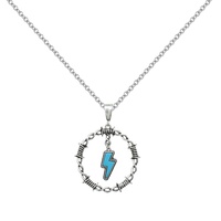 WESTERN THUNDERBOLT STONE BARBED WIRE NECKLACE