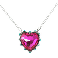 WESTERN HEART SHAPED GEMSTONE TURQUOISE NECKLACE