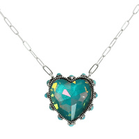 WESTERN HEART SHAPED GEMSTONE TURQUOISE NECKLACE