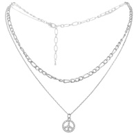 PEACE CHARM LAYERED CHIAN NECKLACE