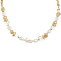 MIX BEADED IRREGULAR SHELL BEADED NECKLACE