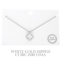 GOLD-DIPPED ENAMEL QUATREFOIL NECKLACE