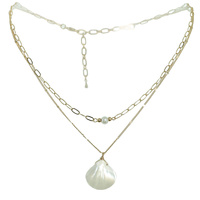 MOTHER OF PEARL SHELL PENDANT NECKLACE