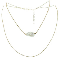 MULTI LAYERED BAROQUE PEARL SOLITAIRE NECKLACE