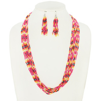 WESTERN MULTI-STRAND SEED BEAD NECKLACE SET