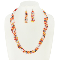 WESTERN MULTI-STRAND SEED BEAD NECKLACE SET