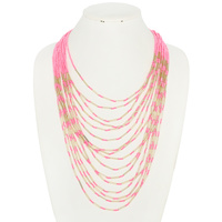 WESTERN MULTI-LAYERED METALLIC BEAD NECKLACE
