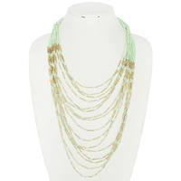 WESTERN MULTI-LAYERED METALLIC BEAD NECKLACE