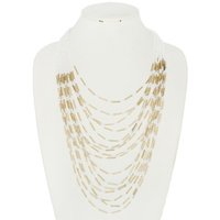 WESTERN MULTI-LAYERED METALLIC BEAD NECKLACE