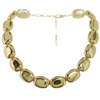 GOLD-TONE CHUNKY NUGGET CHOKER NECKLACE