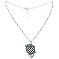 WESTERN TURQUOISE CHECKERED HEART NECKLACE