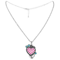 WESTERN TURQUOISE CHECKERED HEART NECKLACE