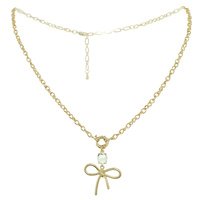 GOLD-TONE BOWKNOT CHAIN NECKLACE