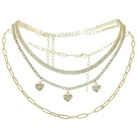 3 PIECE HEART THEMED CHOKER NECKLACE SET