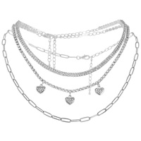 3 PIECE HEART THEMED CHOKER NECKLACE SET