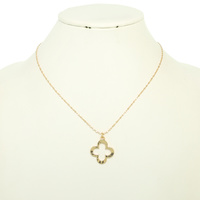 OPEN POLISHED QUATREFOIL PENDANT NECKLACE