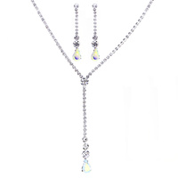 CZ TEARDROP LARIAT NECKLACE
