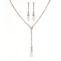 CZ TEARDROP LARIAT NECKLACE