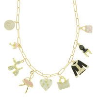 FASHION THEME MULTI-CHARM NECKLACE