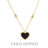 GOLD PLATED HEART PENDANT NECKLACE