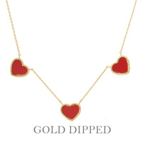 GOLD PLATED HEART STATION NECKLACE