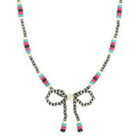 WESTERN MARBLED PEARL BEAD BOW NECKLACE