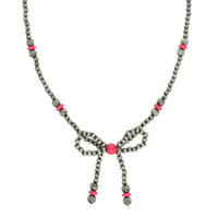 WESTERN MARBLED PEARL BEAD BOW NECKLACE