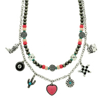 WESTERN NAVAJO THEME MULTI-CHARM NECKLACE