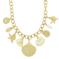 SEASHELL THEME MULTI-CHARM NECKLACE