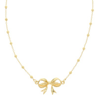 SHORT TAIL BOW PENDANT NECKLACE