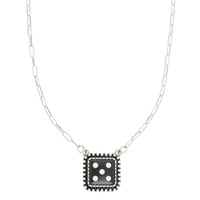 WESTERN BLACK DICE PENDANT NECKLACE