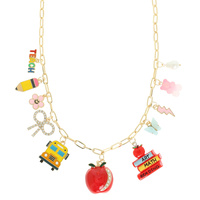 SCHOOL THEME MULTI-CHARM NECKLACE