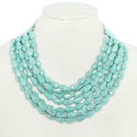 MULTI-STRAND FACETED BEAD NECKLACE