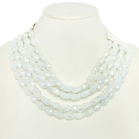 MULTI-STRAND FACETED BEAD NECKLACE