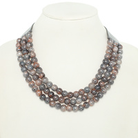 MULTI-STRAND MARBLED PEARL NECKLACE