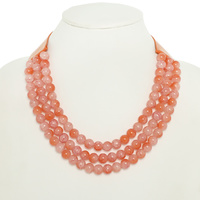 MULTI-STRAND MARBLED PEARL NECKLACE